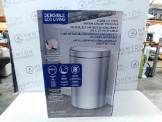 1 BOXED EKO SEMI-ROUND 47L STAINLESS STEEL MOTION SENSOR BIN RRP Â£69