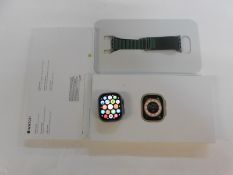 1 BOXED APPLE WATCH ULTRA (GPS + CELLULAR, 49MM) SMART WATCH - TITANIUM CASE WITH GREEN ALPINE