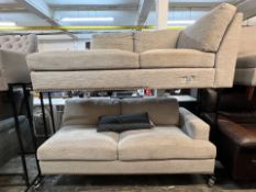 1 MSTAR INTERNATIONAL MADDOX GREY FABRIC SECTIONAL SOFA RRP Â£899 (MARKS ALL OVER)