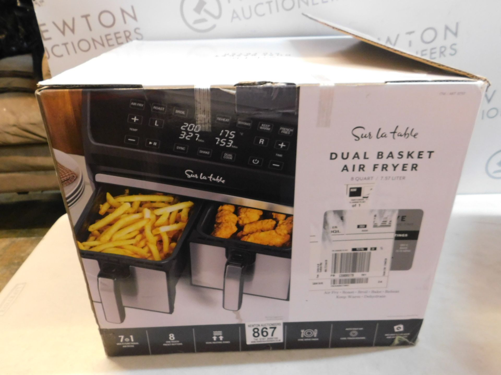 1 BOXED SUR LA TABLE DUAL BASKET AIR FRYER, 7.6L RRP Â£129