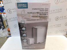 1 BOXED EKO STAINLESS STEEL 30L PEDAL BIN & 5.2L PEDAL BIN RRP Â£49