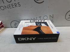 1 BOXED DKNY WOMEN'S SEAMLESS RIB KNIT 4 PACK BIKINI BRIEF SIZE L RRP Â£24.99