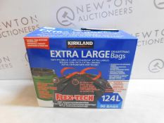 1 BOXED KIRKLAND SIGNATURE 124 LITRE FLEX-TECH BIN BAGS RRP Â£29.99