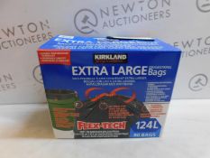 1 BOXED KIRKLAND SIGNATURE 124 LITRE FLEX-TECH BIN BAGS RRP Â£29.99