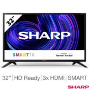 1 BOXED SHARP 1T-C32EE7KF2FB 32" SMART HD READY LED TV WITH REMOTE RRP Â£199 (WORKING, NO STAND)