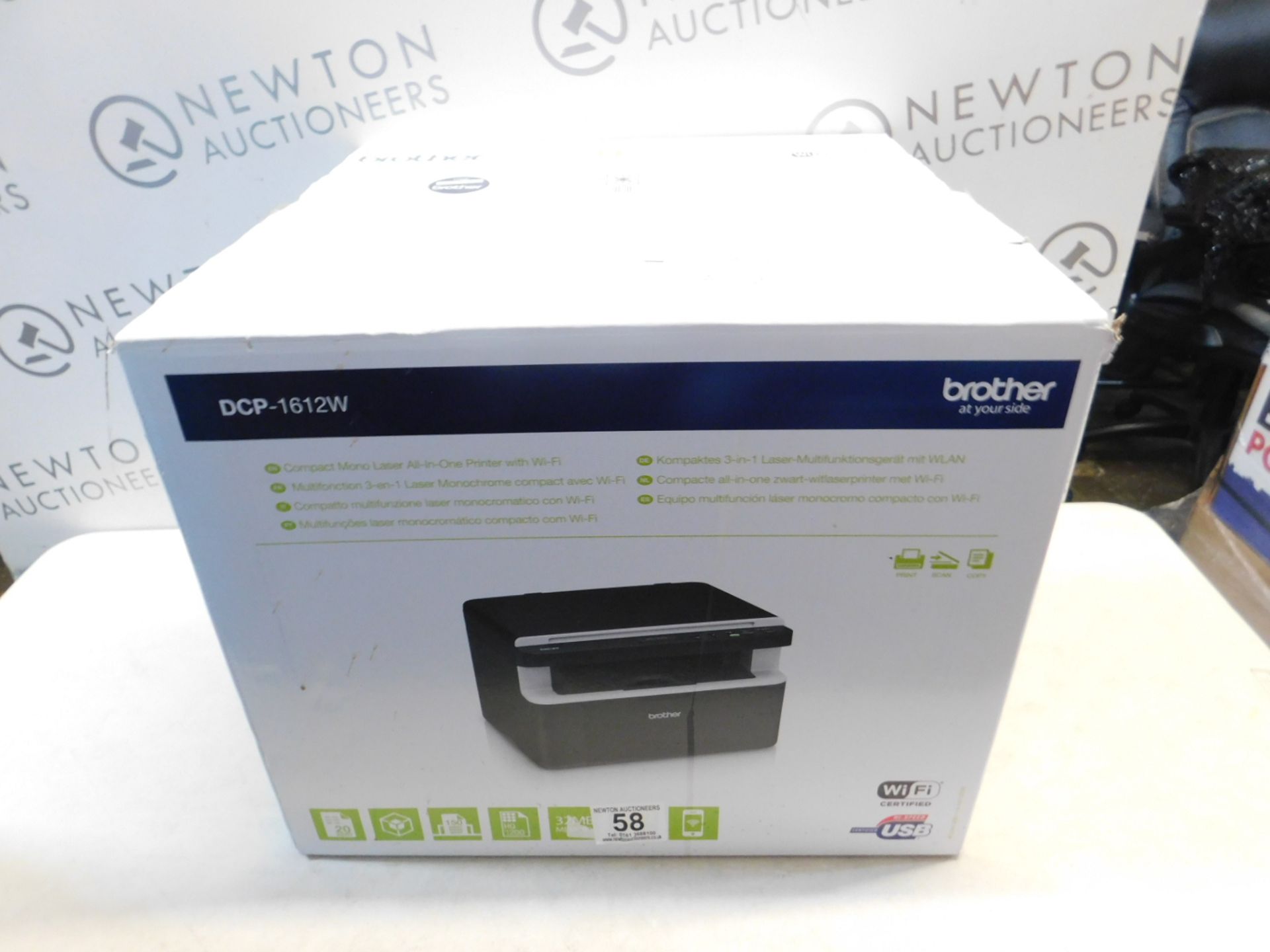 1 BOXED BROTHER DCP1612W MONOCHROME ALL-IN-ONE WIRELESS LASER PRINTER RRP Â£159.99
