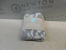 1 PACKED MARTHA STEWART 2 PACK WHITE & GREY HAND TOWEL SET COTTON RRP Â£19