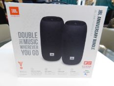 1 BOXED JBL LINK PORTABLE SMART SPEAKER IN BLACK - TWIN PACK RRP Â£99.99