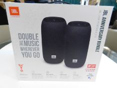 1 BOXED JBL LINK PORTABLE SMART SPEAKER IN BLACK - TWIN PACK RRP Â£99.99