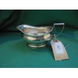 Silver cream boat with ribbed border 4 1/2 oz.