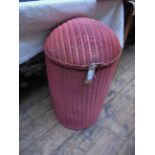 Pink Lloyd loom linen basket with domed top