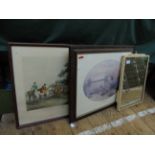 2 framed sporting prints,