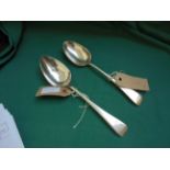 2 silver serving spoons (London 1817 and London 1886) 4.