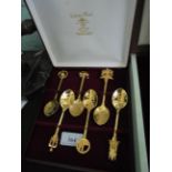Boxed set of 6 gold plated celebration spoons of QE II Golden Jubilee