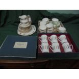 White ground Royal Staffordshire bone china 6 place setting tea service,