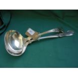Kings pattern plated soup ladle and another