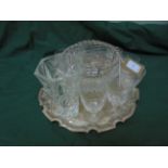 Cut glass rose bowl,