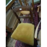 Mahogany framed single dining chair with shaped horizontal splat to back,