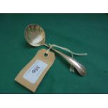 Silver spoon with shell shaped circular bowl (Sheffield 1906)