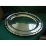Larger mid 20th century oval plated serving tray ex. James Dixon & Sons (45 1/2cm x 35cm max) c.
