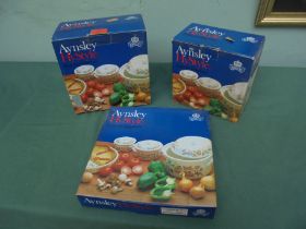3 boxed Aynsley high styled oven to tableware casserole dishes