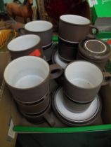 Selection of Hornsea Pottery (Contrast) dated 1976 to include 12 cups and saucers,