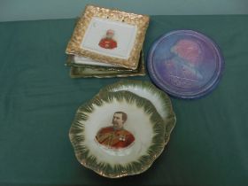 Nice collection of ceramic commemorative plaques, one of Badon Powell, Queen Alexandria,