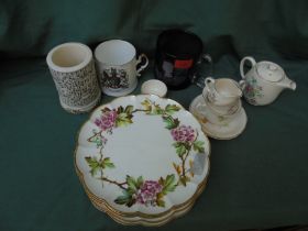 6 selection of ceramic plates, tea cups,