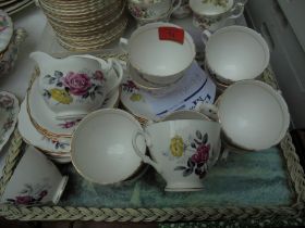 Small selection of bone china by Royal Vale to include cups,