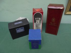 2 boxed crystal decanters,