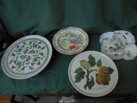 3 decorative cake stands and an additional dish with handle