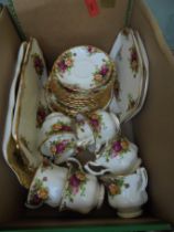 Part tea set being Royal Albert Old Country Rose having cups and saucers, side plates,