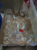 A number of various small wine glasses,