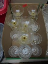 Selection of cut glass tumblers and attractive champagne glasses