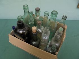 Good collection of old glass bottles,