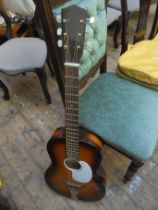 Old vintage children's guitar in case