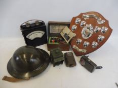 A large early electrical tester, a Smiths Automotive Electrical Instrument Tester, a Society of Auto