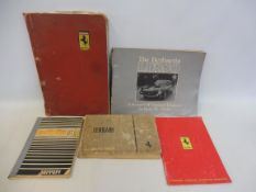 A small group of Ferrari books including a parts book for a 275/330GT and 330GTC, an operating