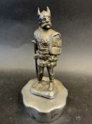 A Rover Cars car mascot in the form of a Viking figure, mounted on a radiator cap, approx. 5" high.
