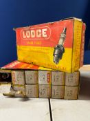 Two small boxes of Lodge spark plugs.
