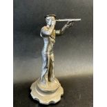 A car mascot in the form of a sailor looking through a telescope, radiator cap mounted, approx. 6