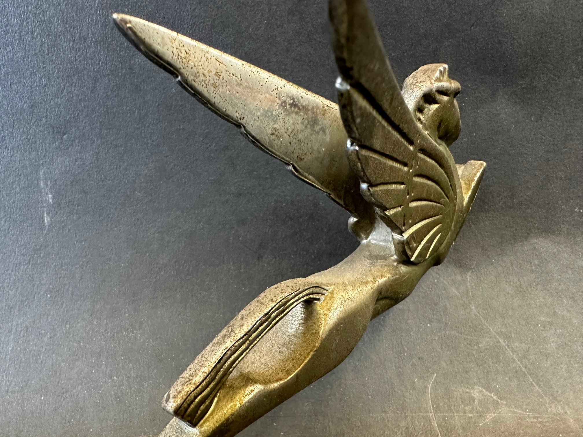 A flying Pegasus car mascot, radiator cap mounted, approx. 7" wide. - Image 4 of 4