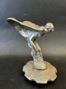 A Rolls-Royce Spirit of Ecstasy car mascot signed to base: Charles Sykes Rolls-Royce Ltd. mounted on