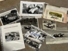 A selection of motorsport photographs, including two signed by Tony Brooks etc.