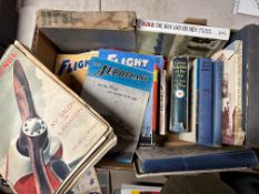 A quantity of early aviation related magazines including Flight, Miroir du Monde etc. plus some