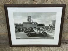 A large framed and glazed print showing 'V16 B.R.M.'s 1952'.