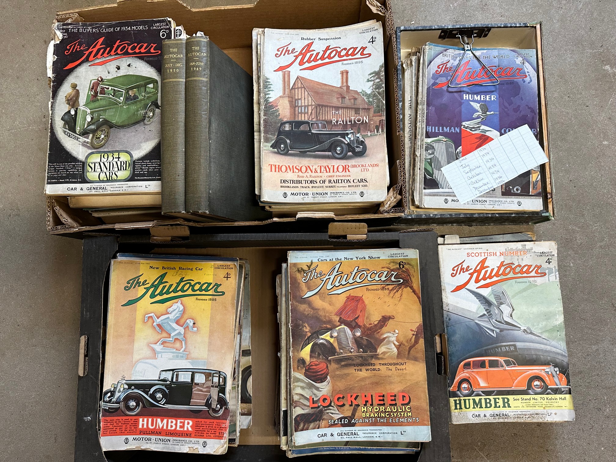 An extensive collection of Autocar magazines, 1930s and later, mostly early editions.