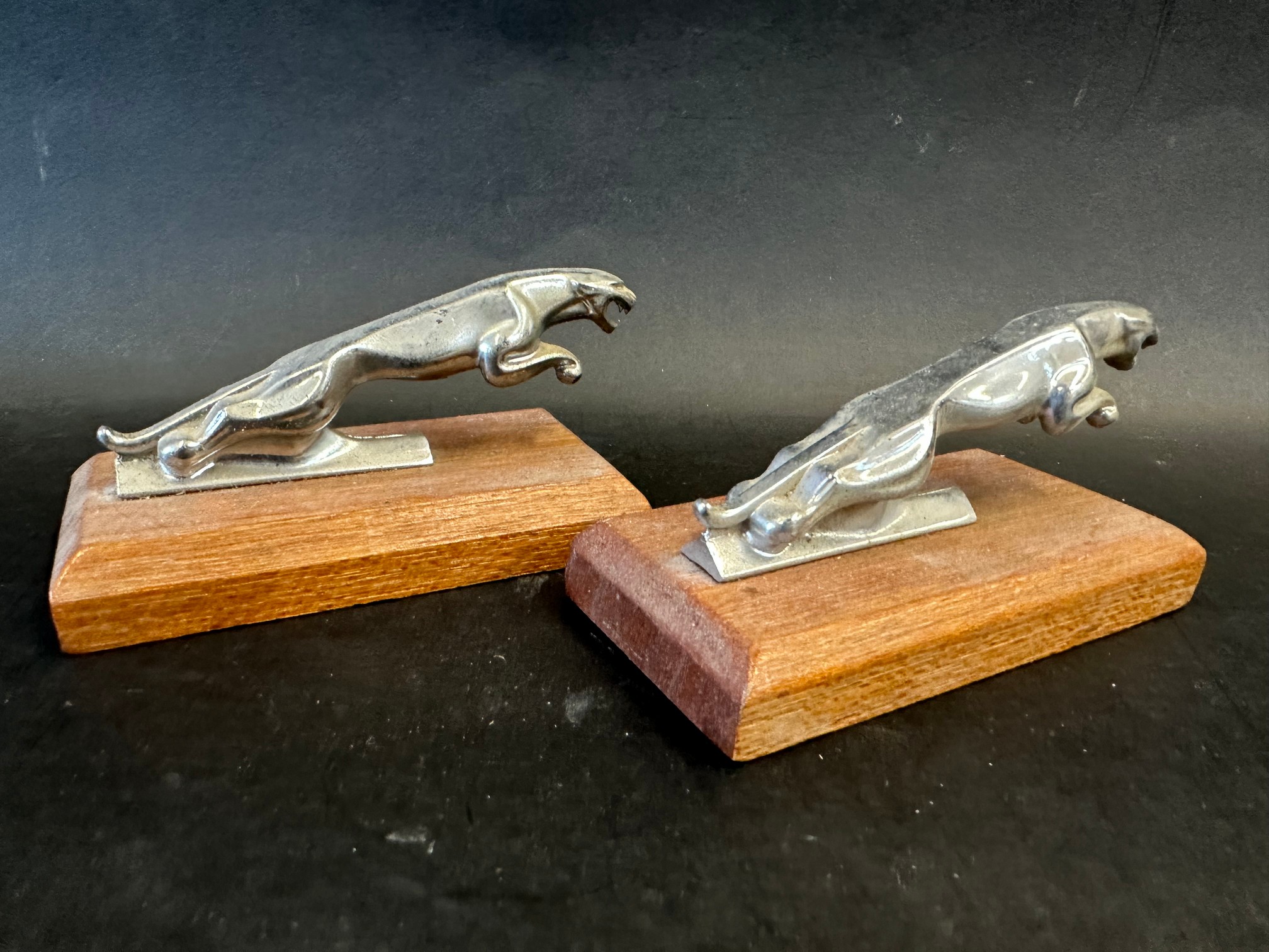 Two car mascots in the form of leaping jaguars, stamped to chest beneath, both wooden block - Image 2 of 2