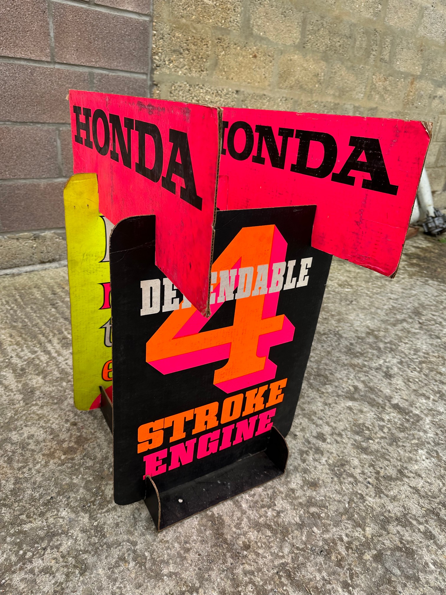 A Honda cardboard advertising display, probably late 1970s.