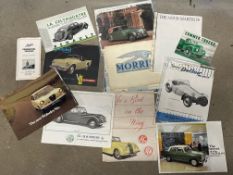 A selection of car brochures to include AC, Daimler, Dellow, Lagonda, Austin etc.